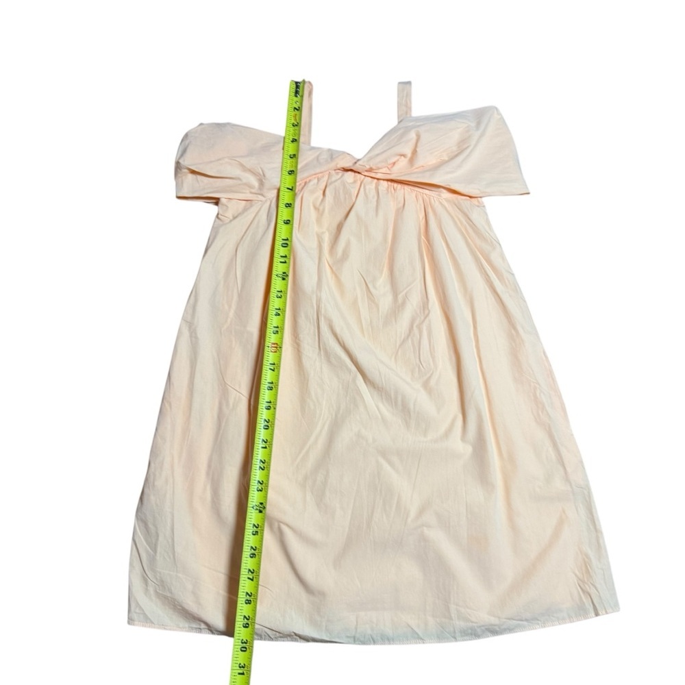 Zara Kids Girls Peach Sleeveless Poplin Dress with Bow-Size 11-12Y - Picture 5 of 7